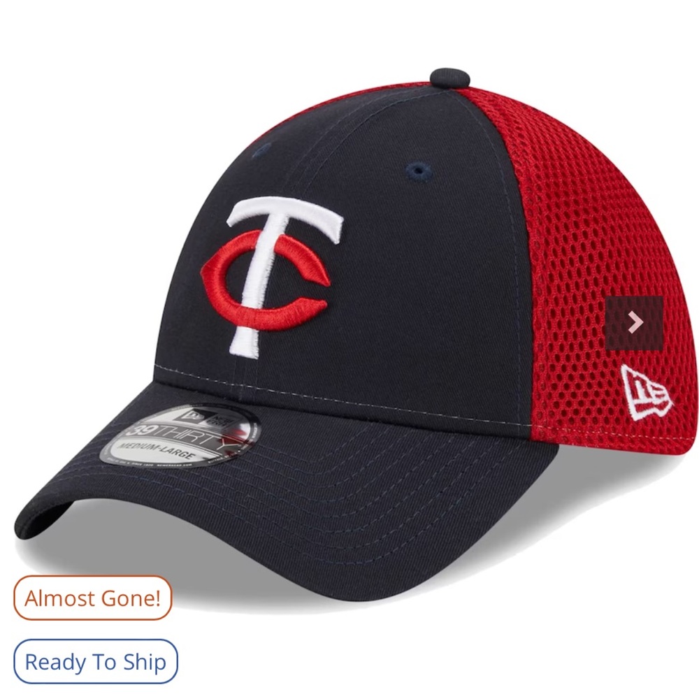 NWT Men's Minnesota Twins New Era Navy Team Neo 39THIRTY Flex Hat